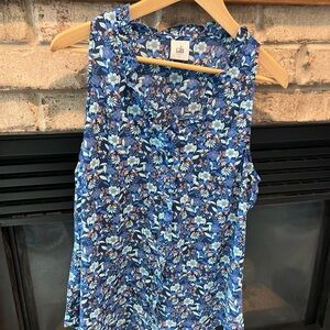 CAbi Blue Multi- Floral Sleeveless V-Neck Camisole